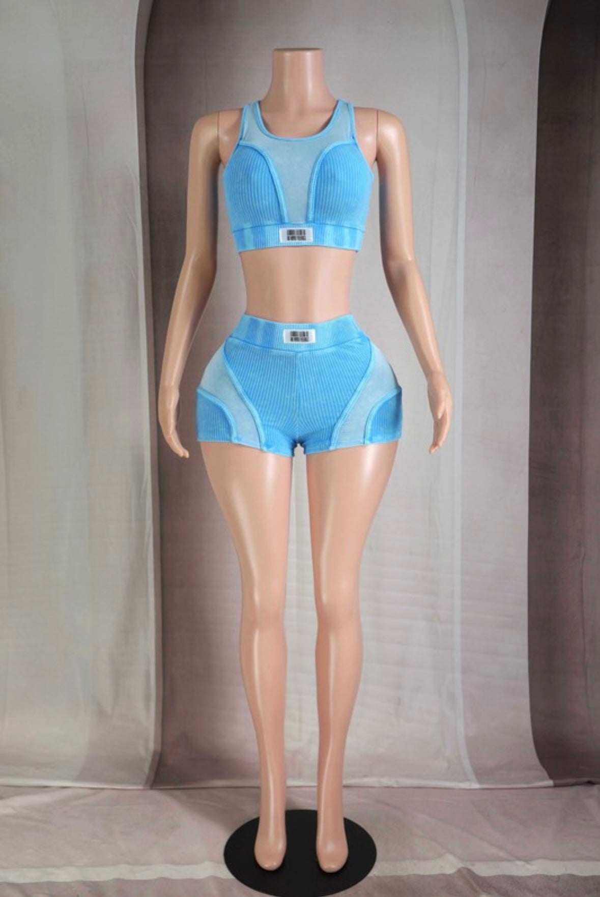Mineral wash two tone short set