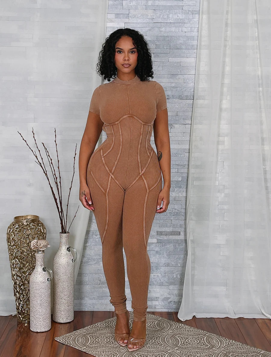 Back out mineral wash jumpsuit