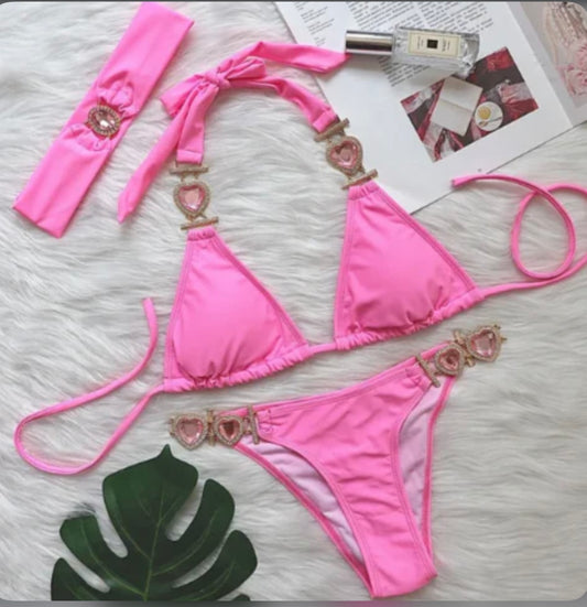 Pink crystal swimsuit