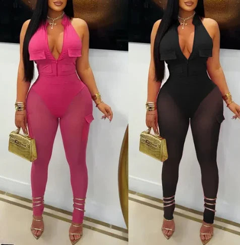 Bodysuit mesh pants set