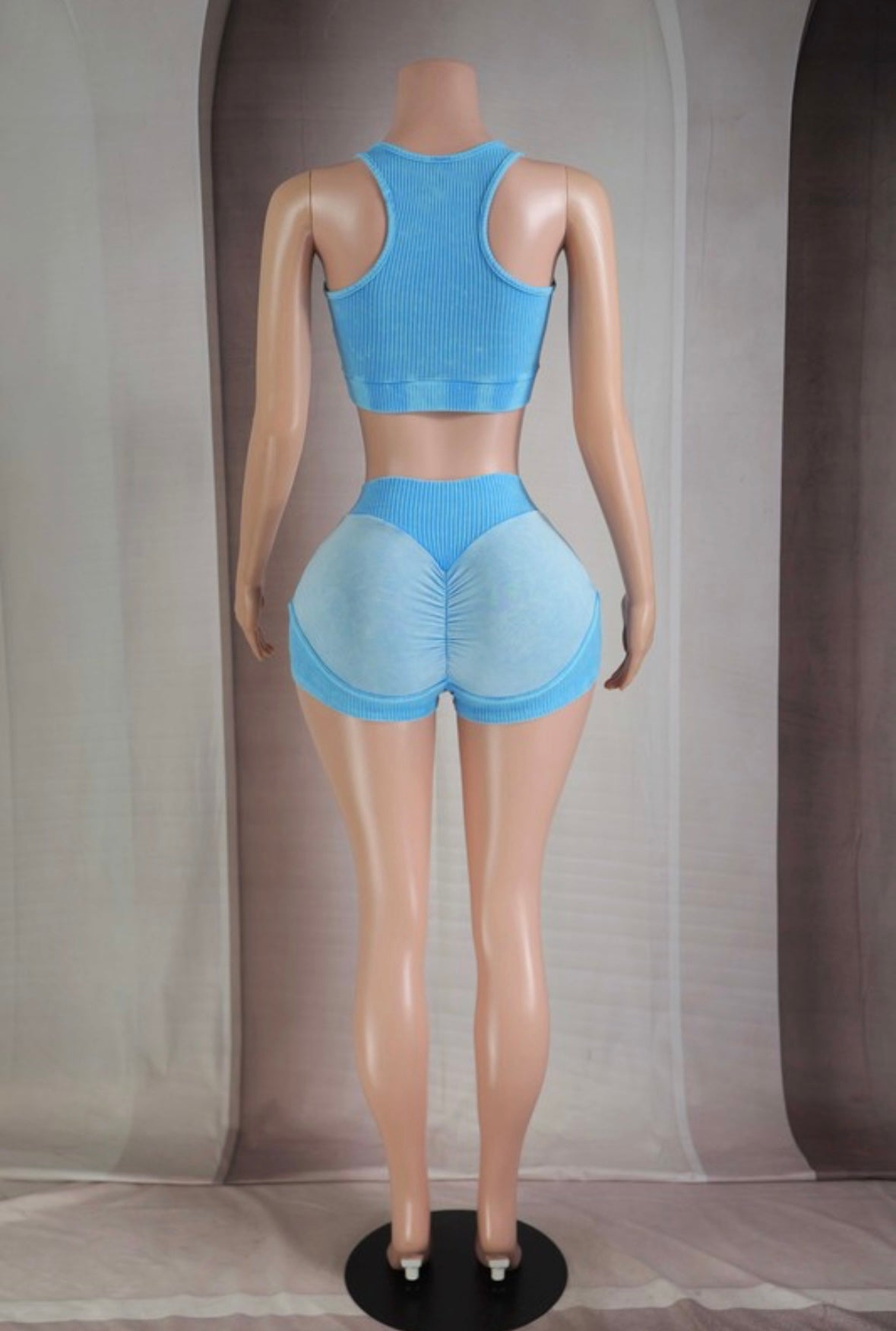 Mineral wash two tone short set