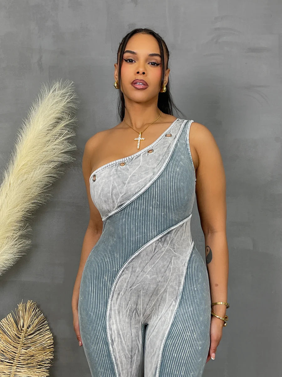 2 tone mineral wash jumpsuit
