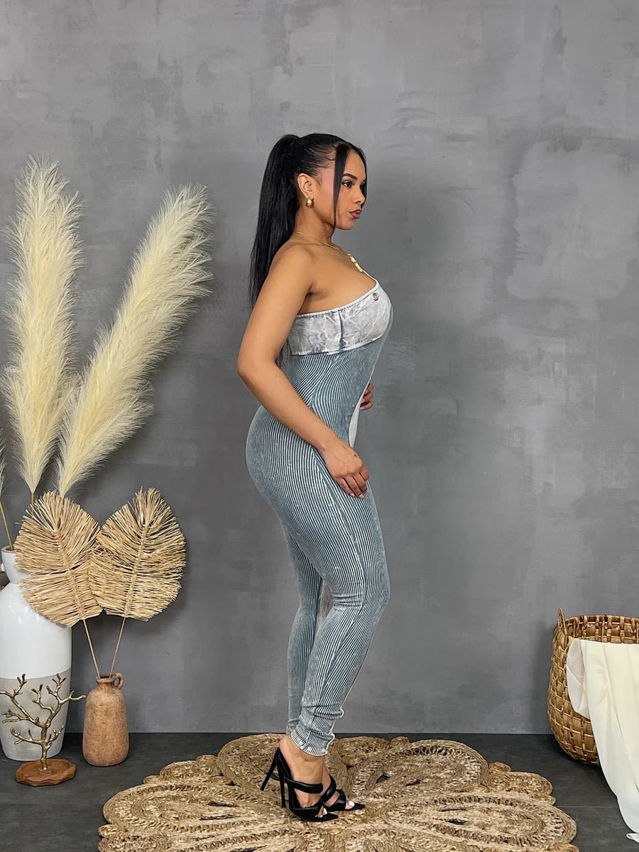 2 tone mineral wash jumpsuit