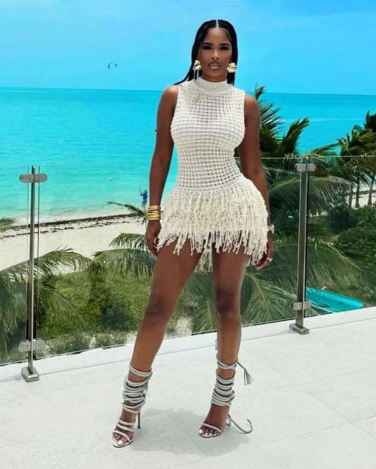 Crochet tassel dress