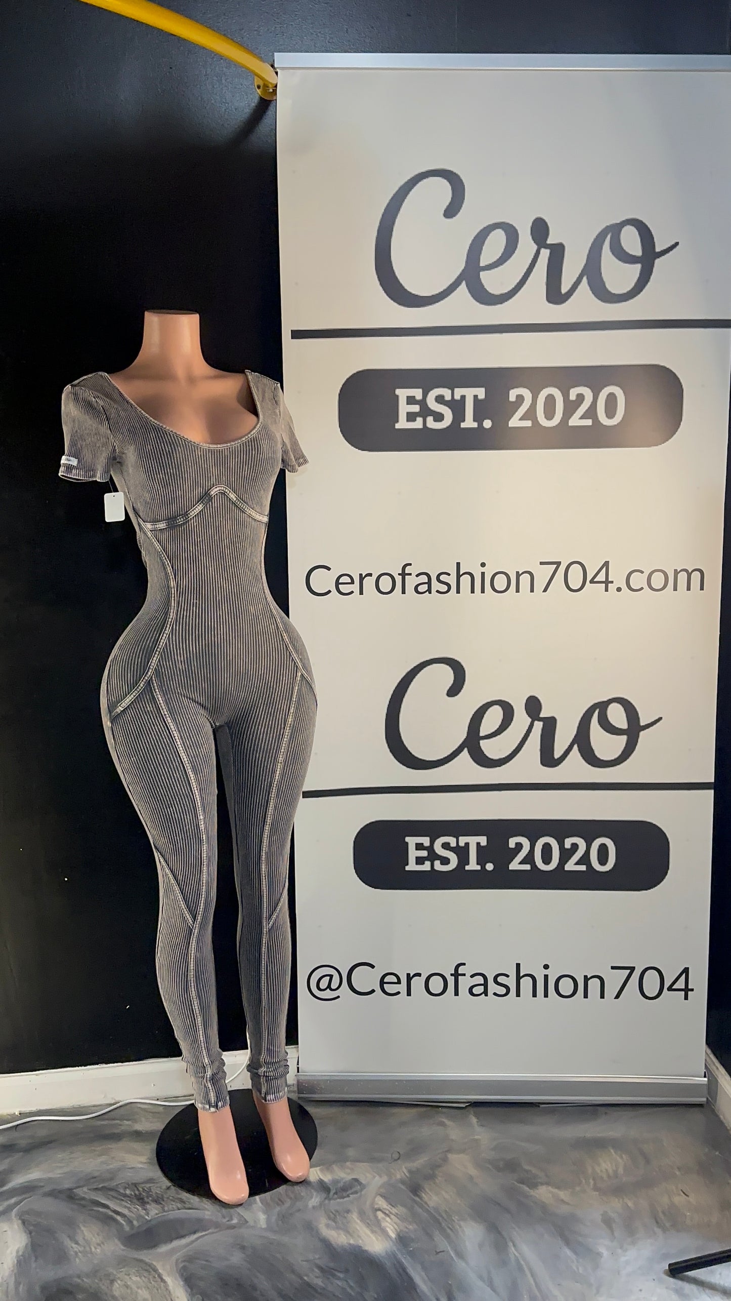 Mineral wash back out jumpsuit