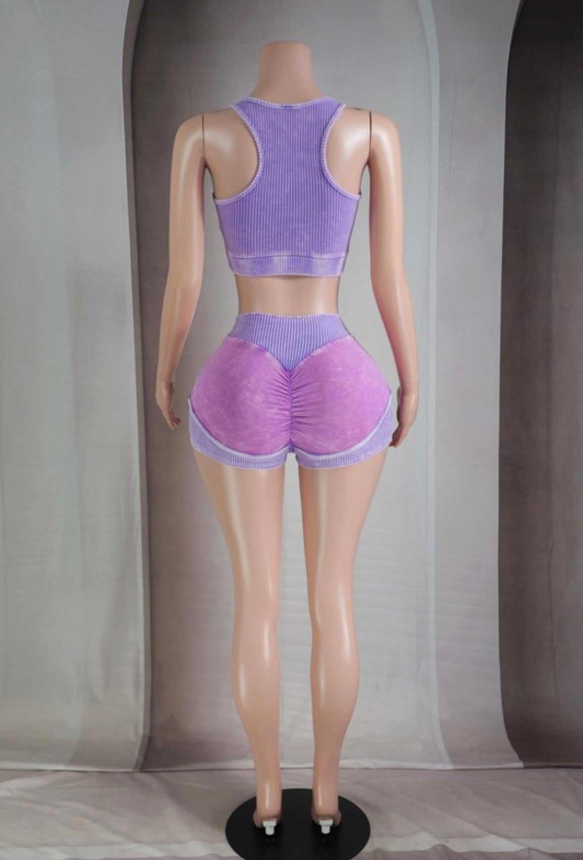 Mineral wash two tone short set