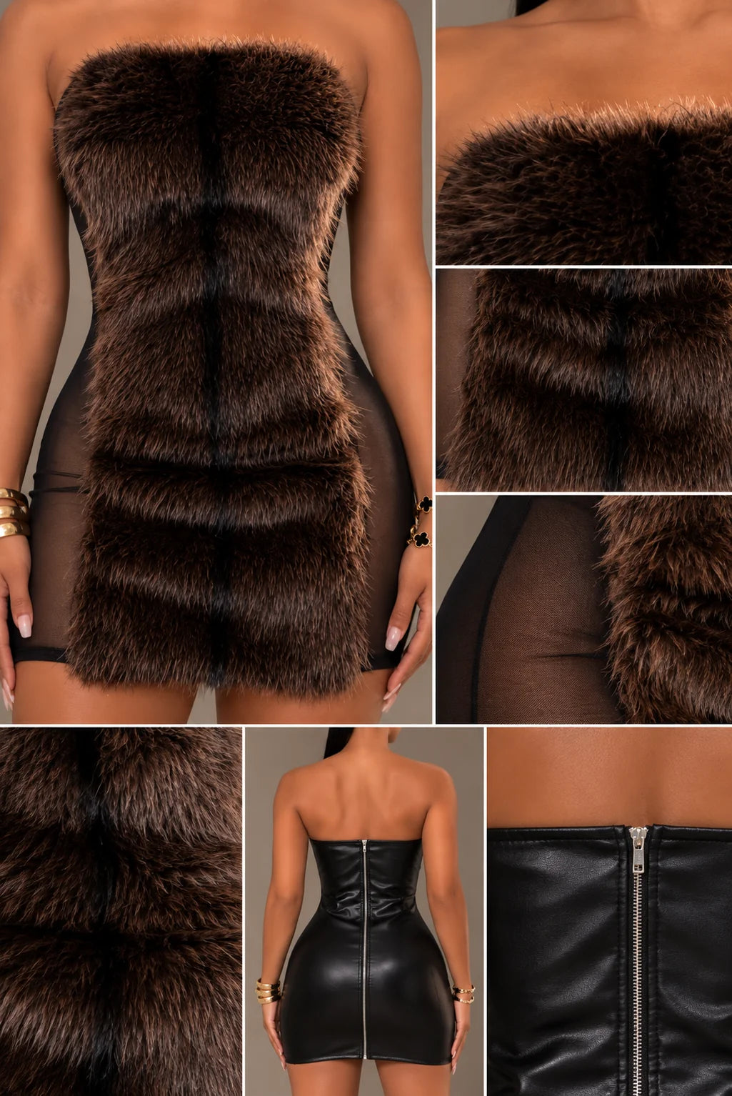 Chocolate fur dress