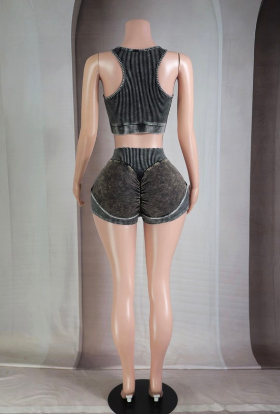 Mineral wash two tone short set