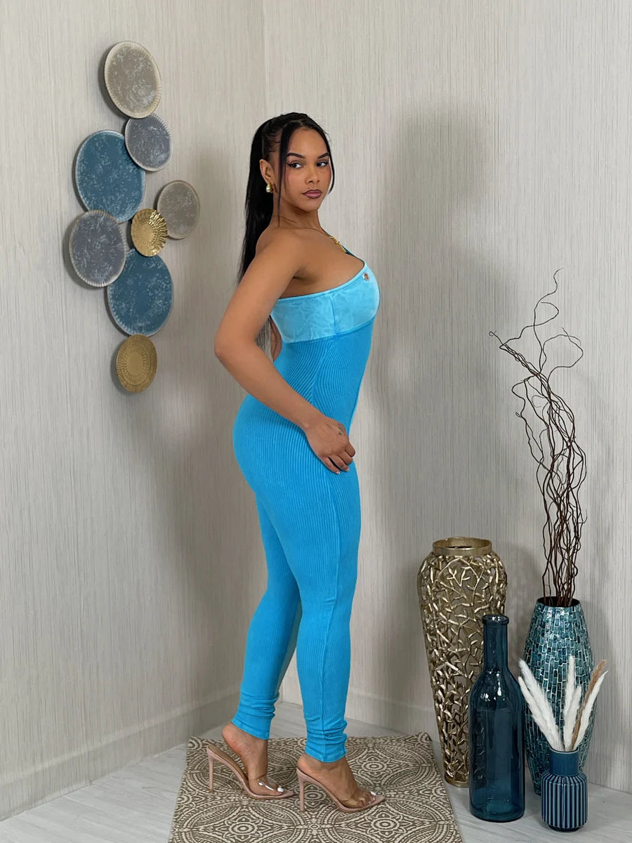2 tone mineral wash jumpsuit