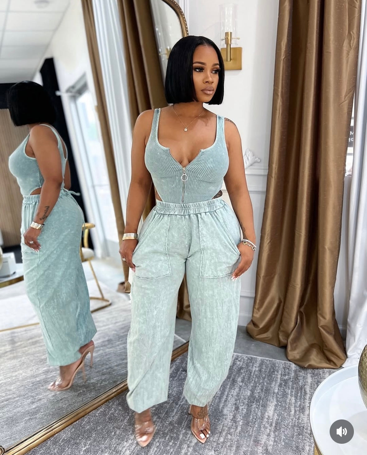 Mineral wash bodysuit set