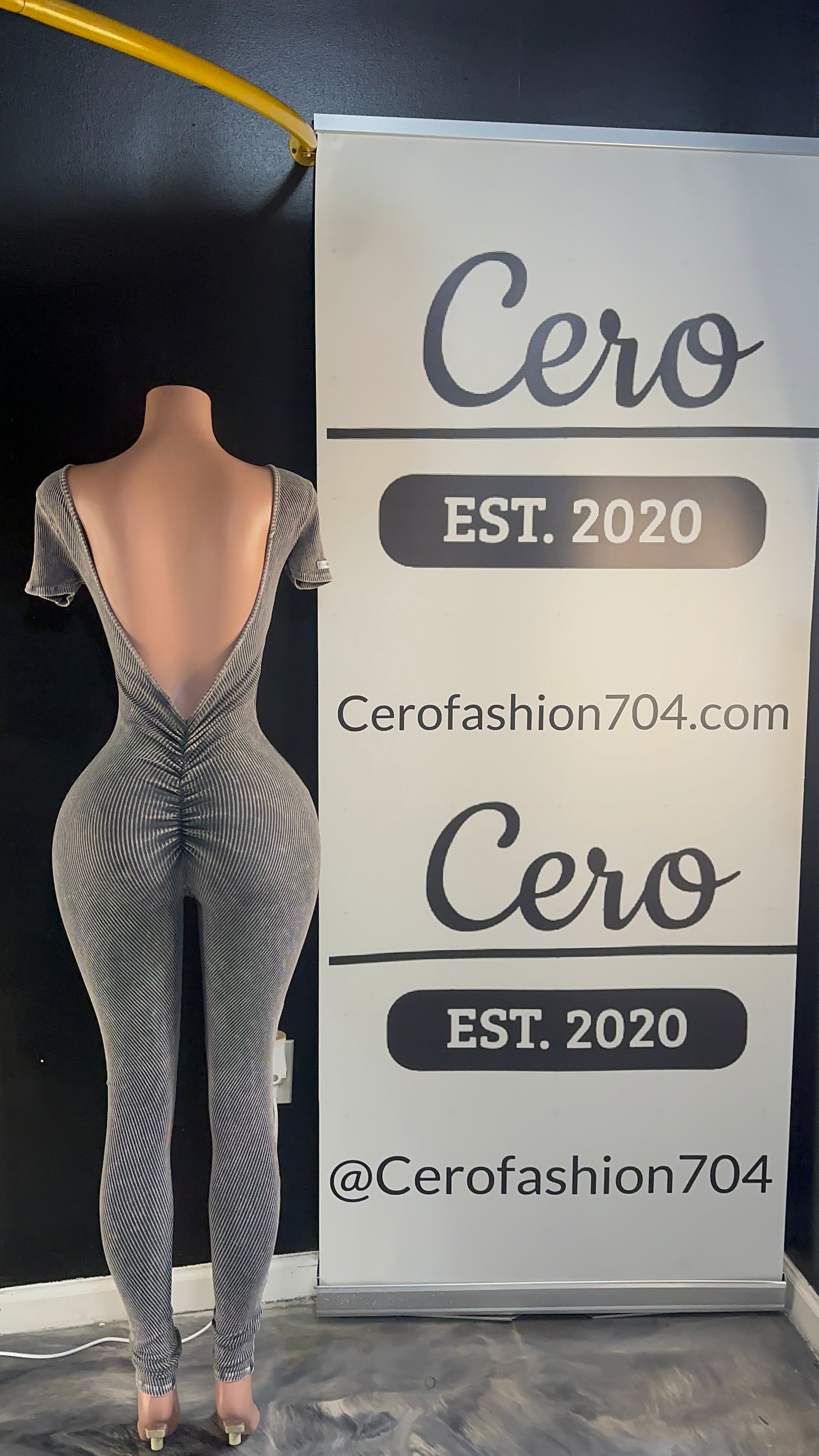 Mineral wash back out jumpsuit