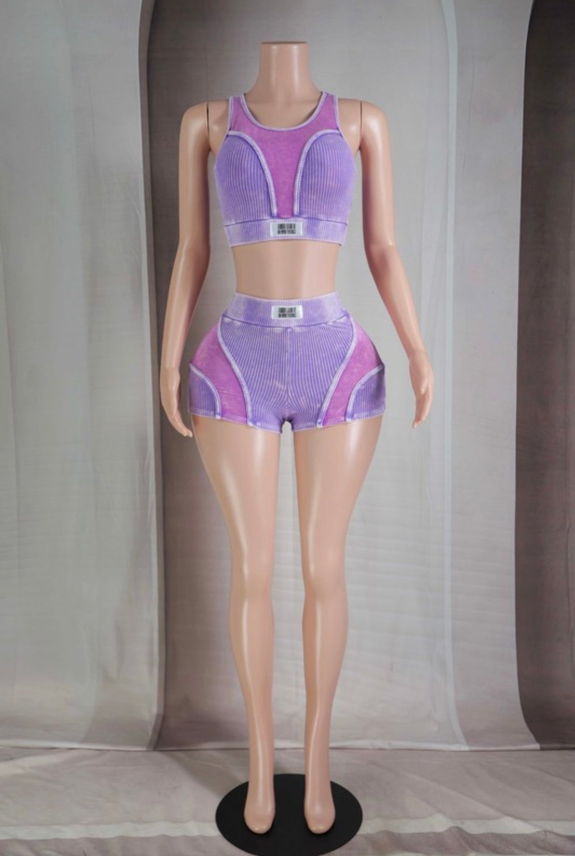 Mineral wash two tone short set