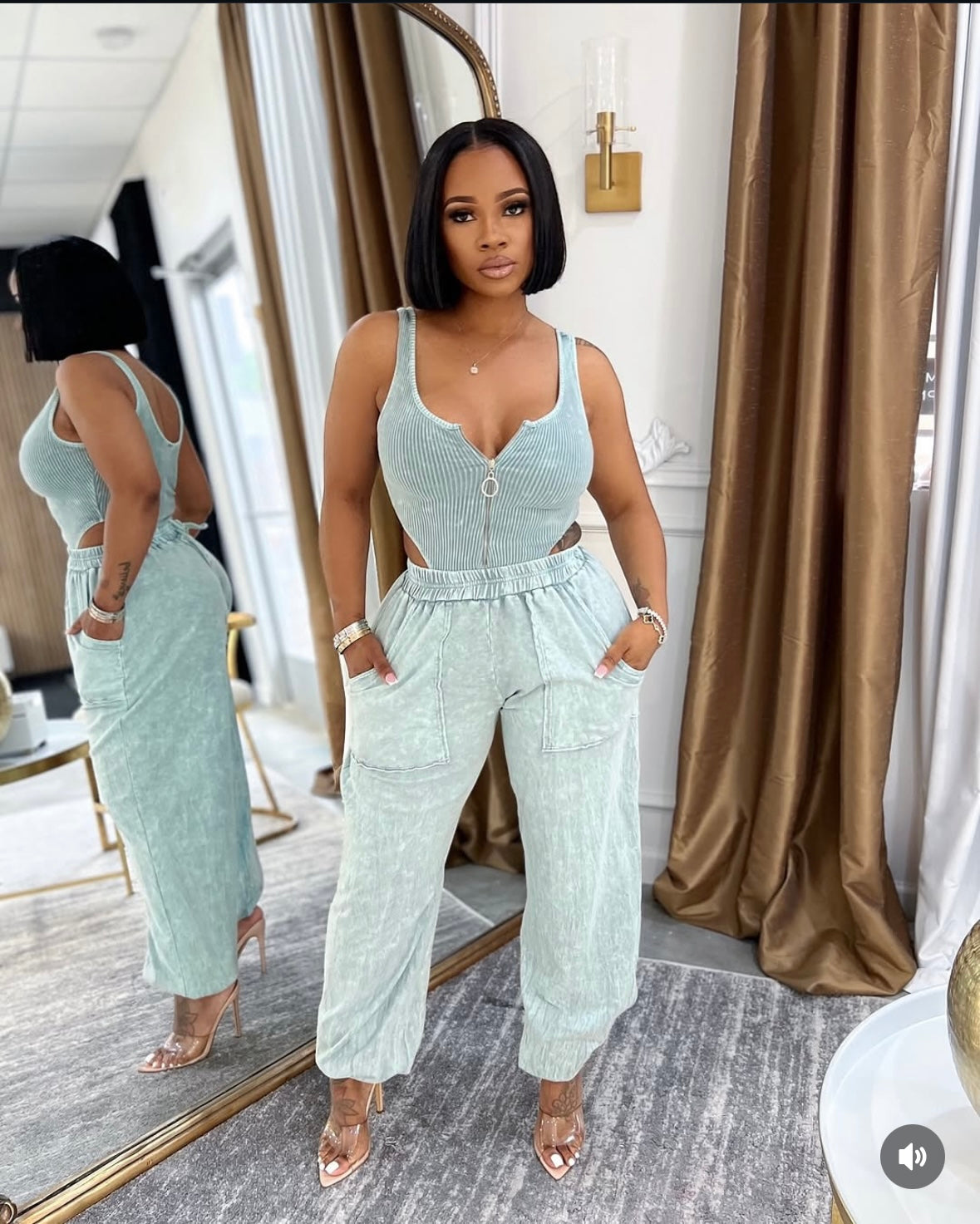Mineral wash bodysuit set