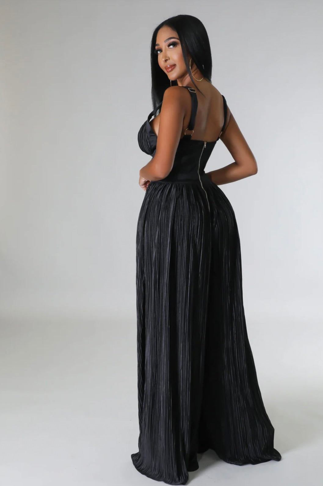 Satin wide leg jumpsuit