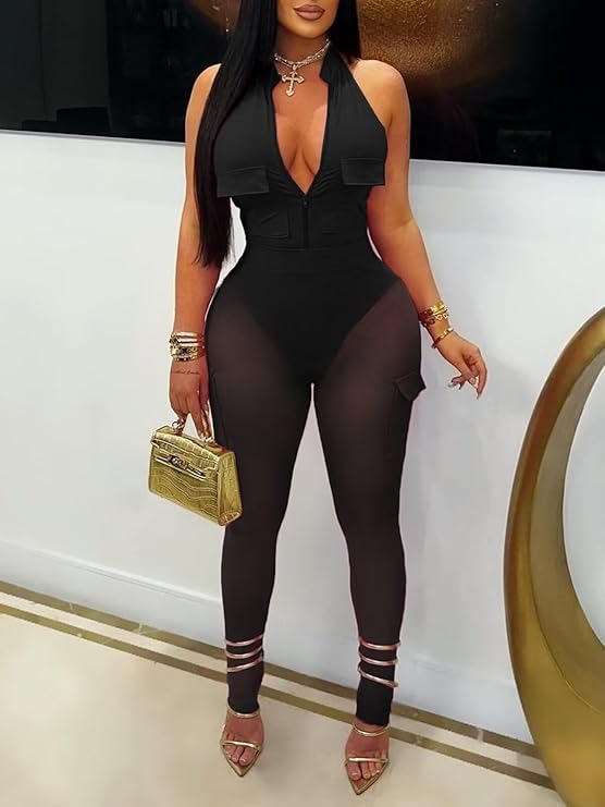 Bodysuit mesh pants set