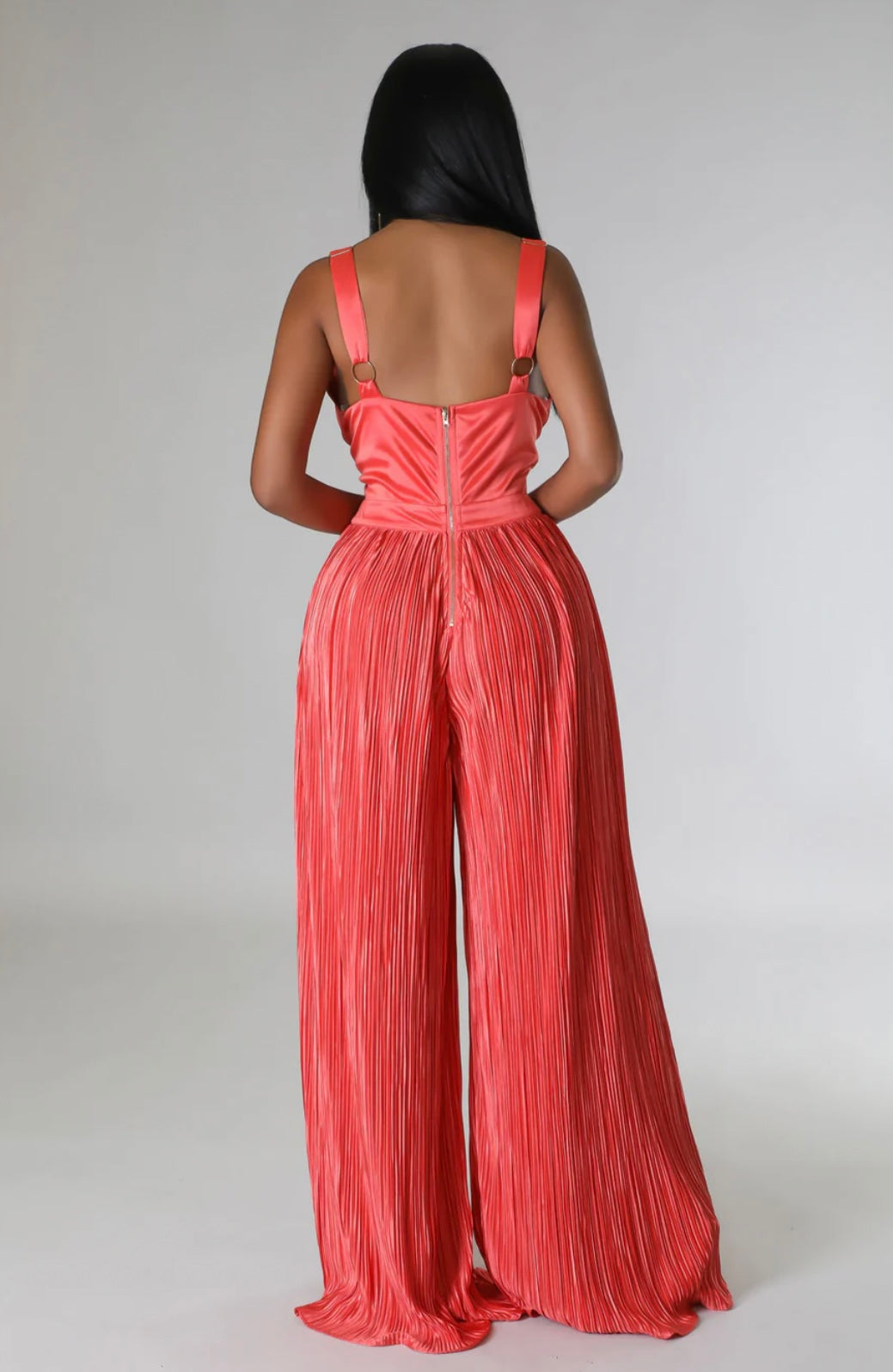 Satin wide leg jumpsuit