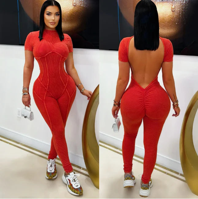 Back out mineral wash jumpsuit