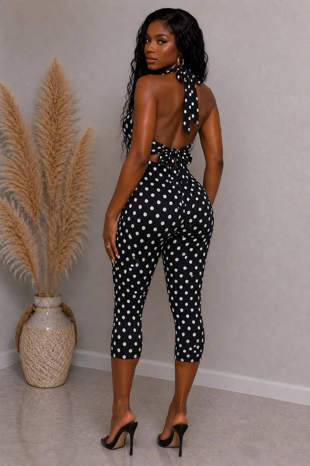 Polkadot gold bar jumpsuit
