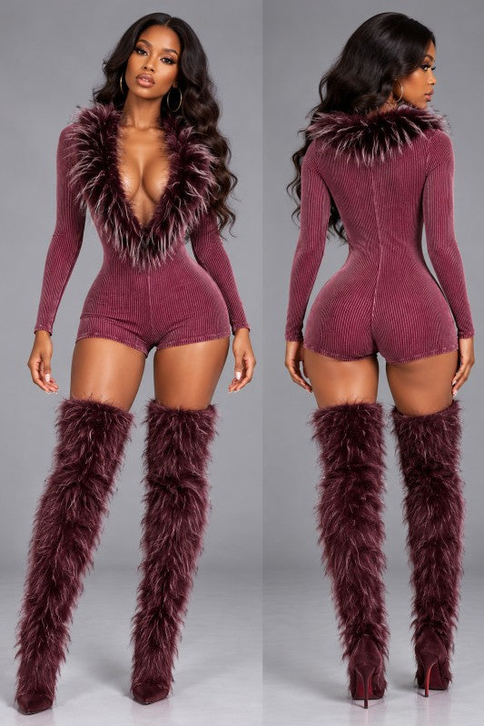 Mineral wash fur collar