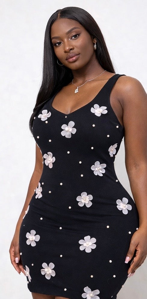 Flowers and pearls dress