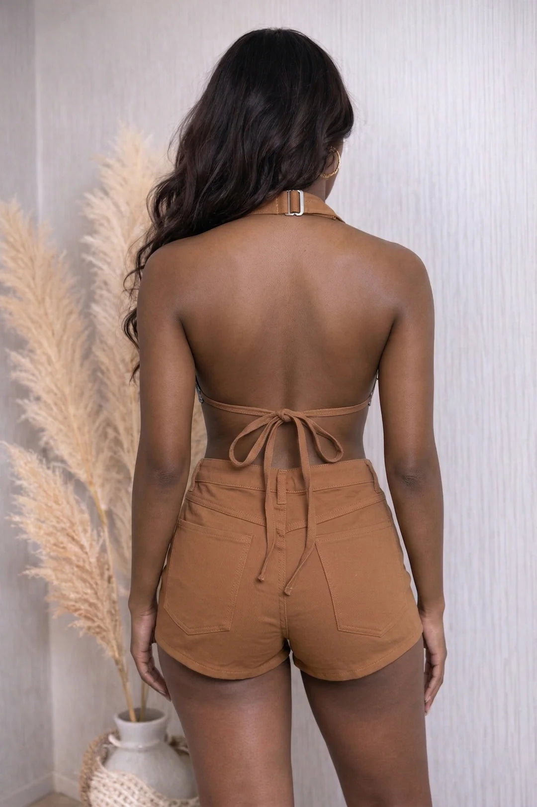 Khaki denim set