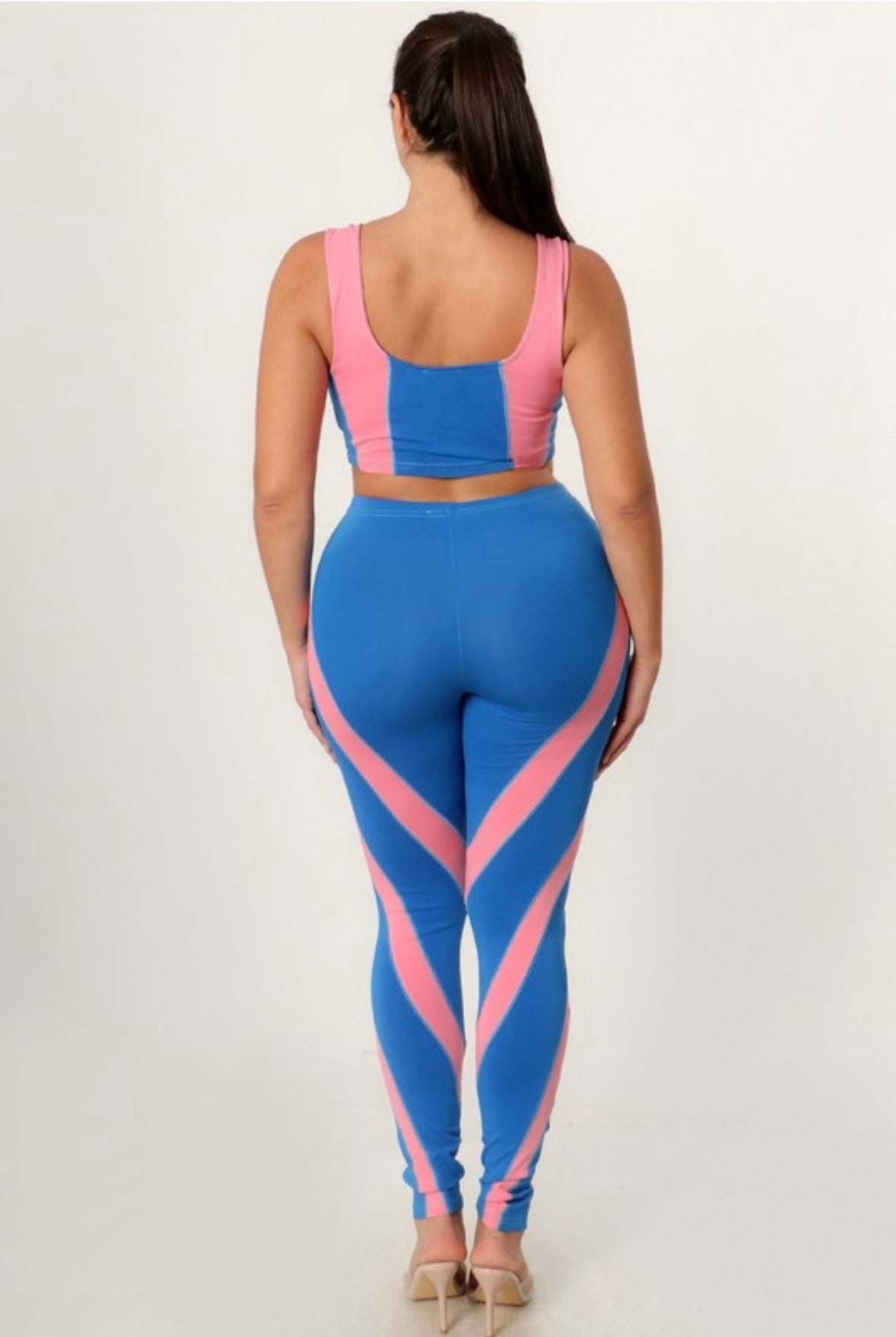 Color blocking legging set