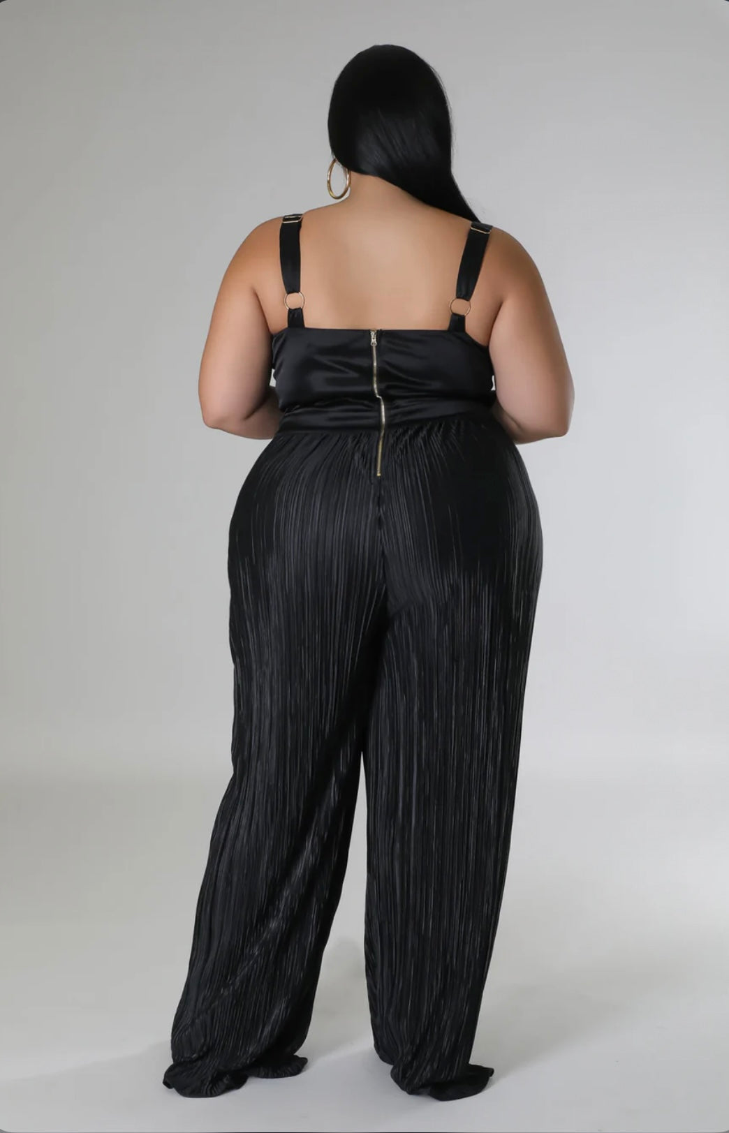 Satin wide leg jumpsuit