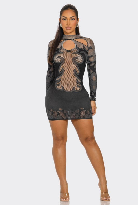 Poster girl cut out dress