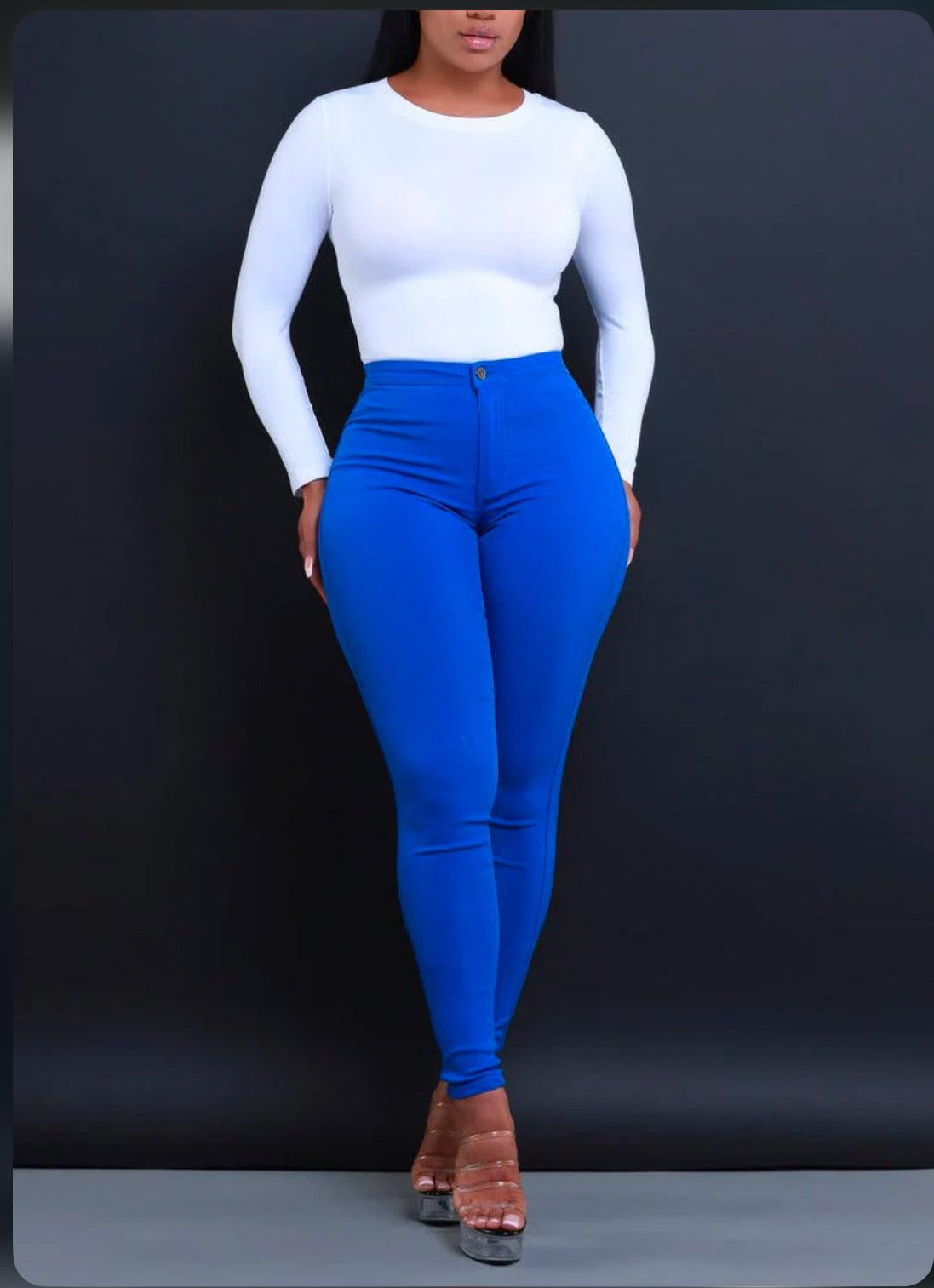 Royal blue stretch pants