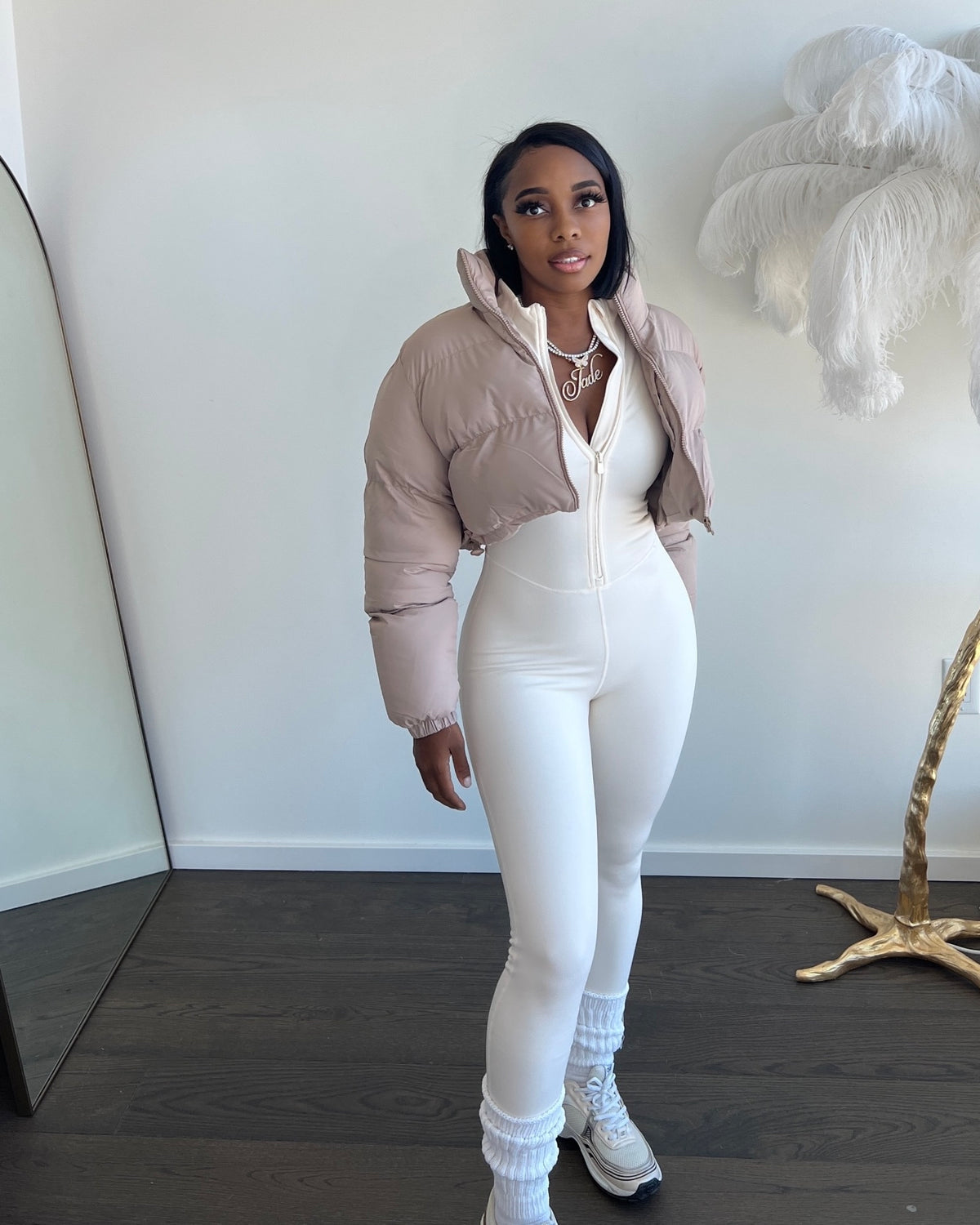 Puffer cropped jacket