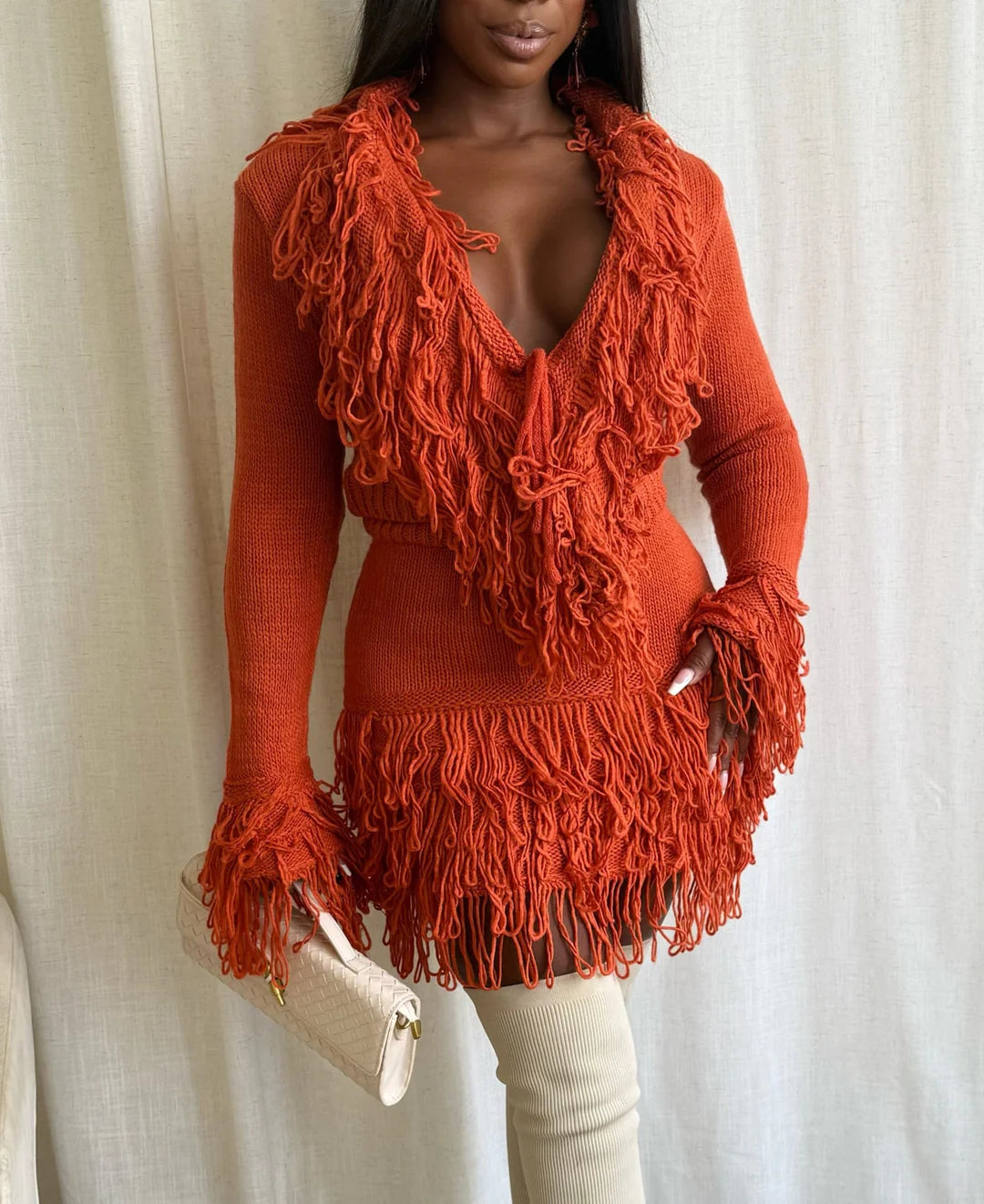 Knitted 🧶 tassel skirt set