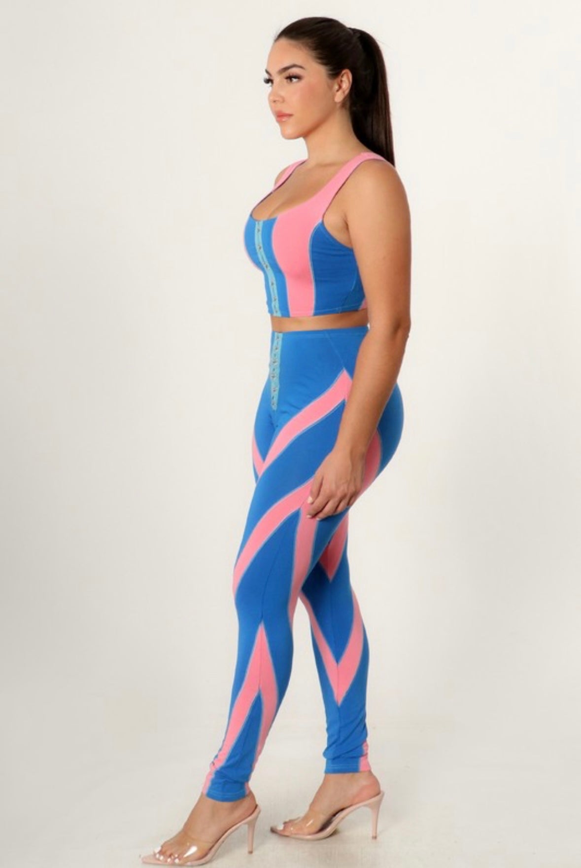 Color blocking legging set