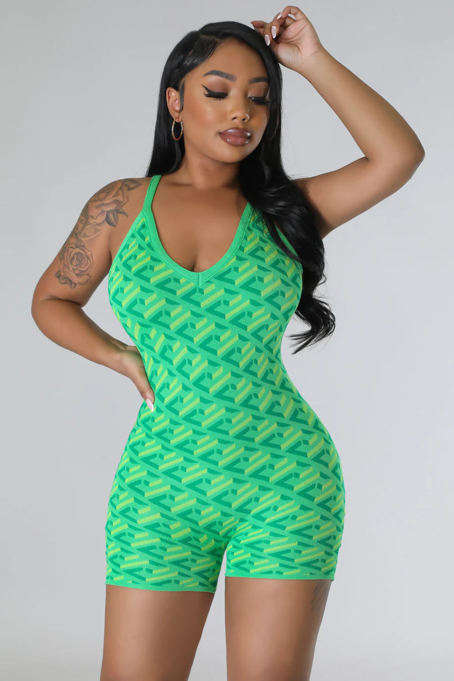 X back knitted romper