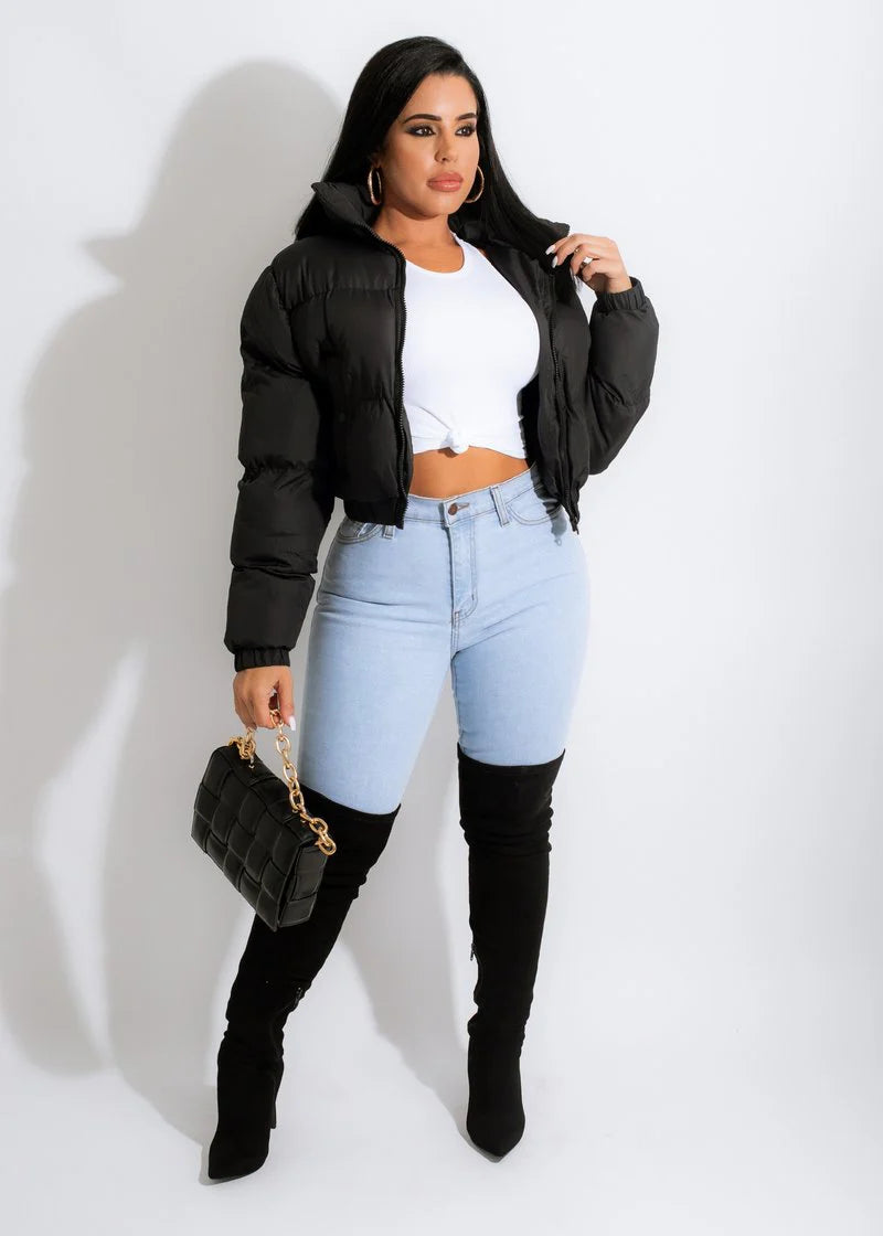 Puffer jacket with pockets