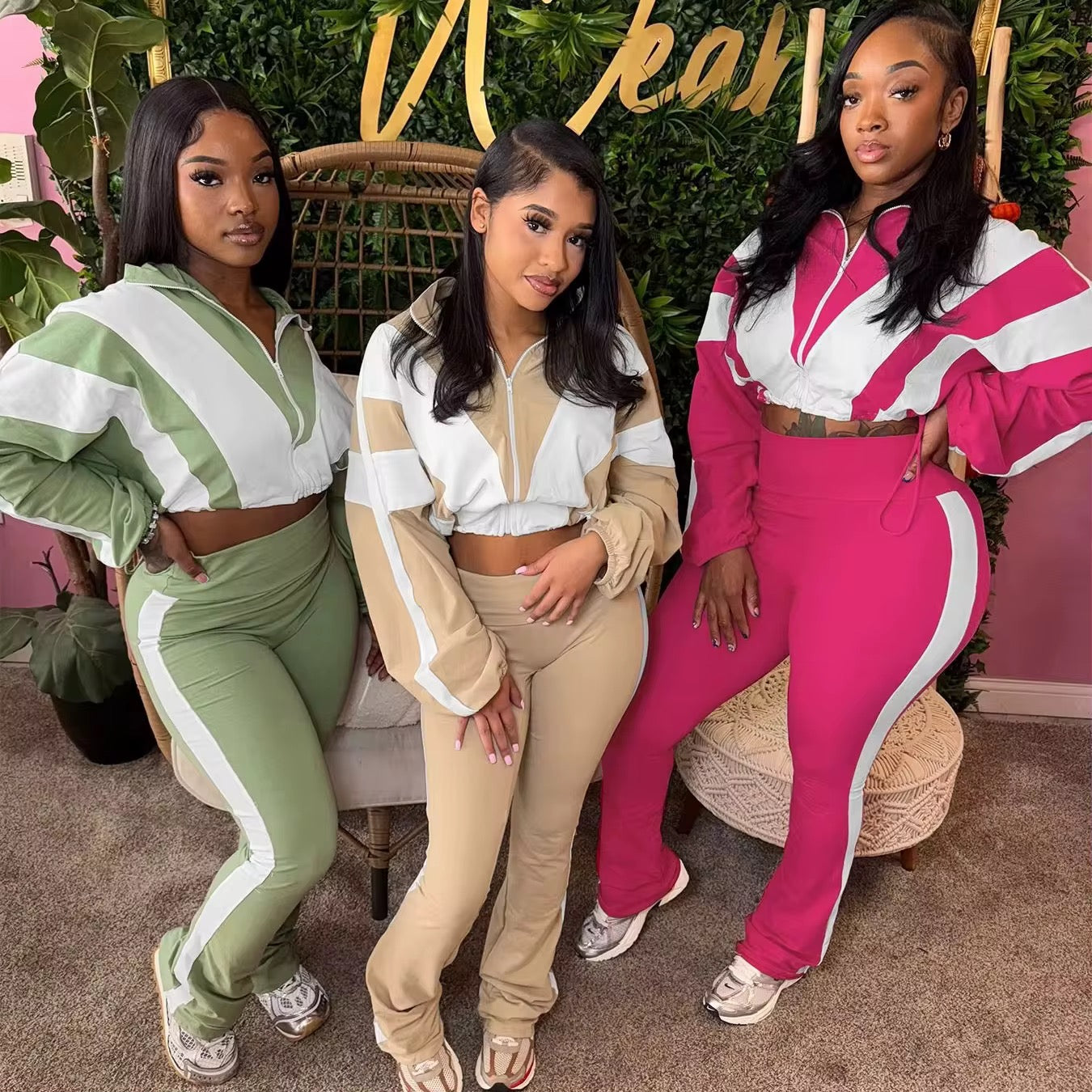 Cropped pants chill set