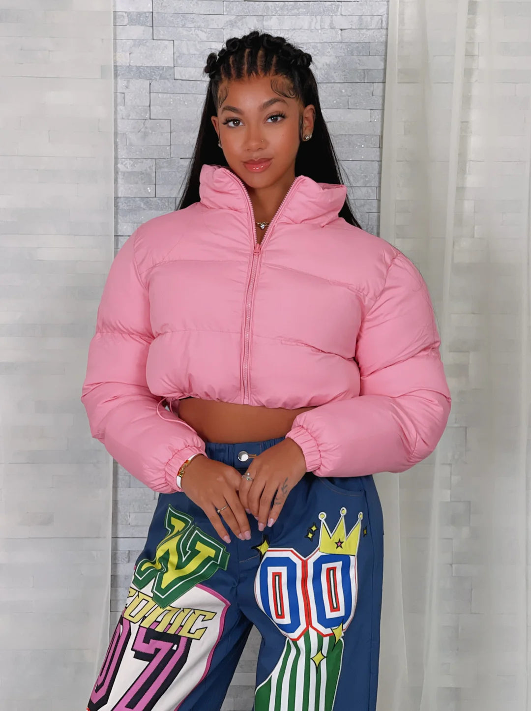 Puffer cropped jacket