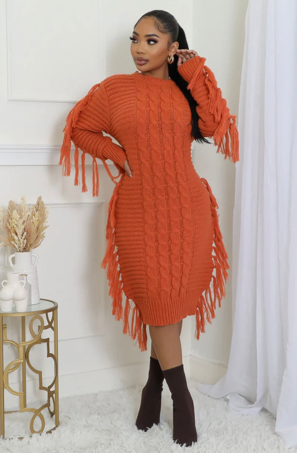 Knitted sweater dress