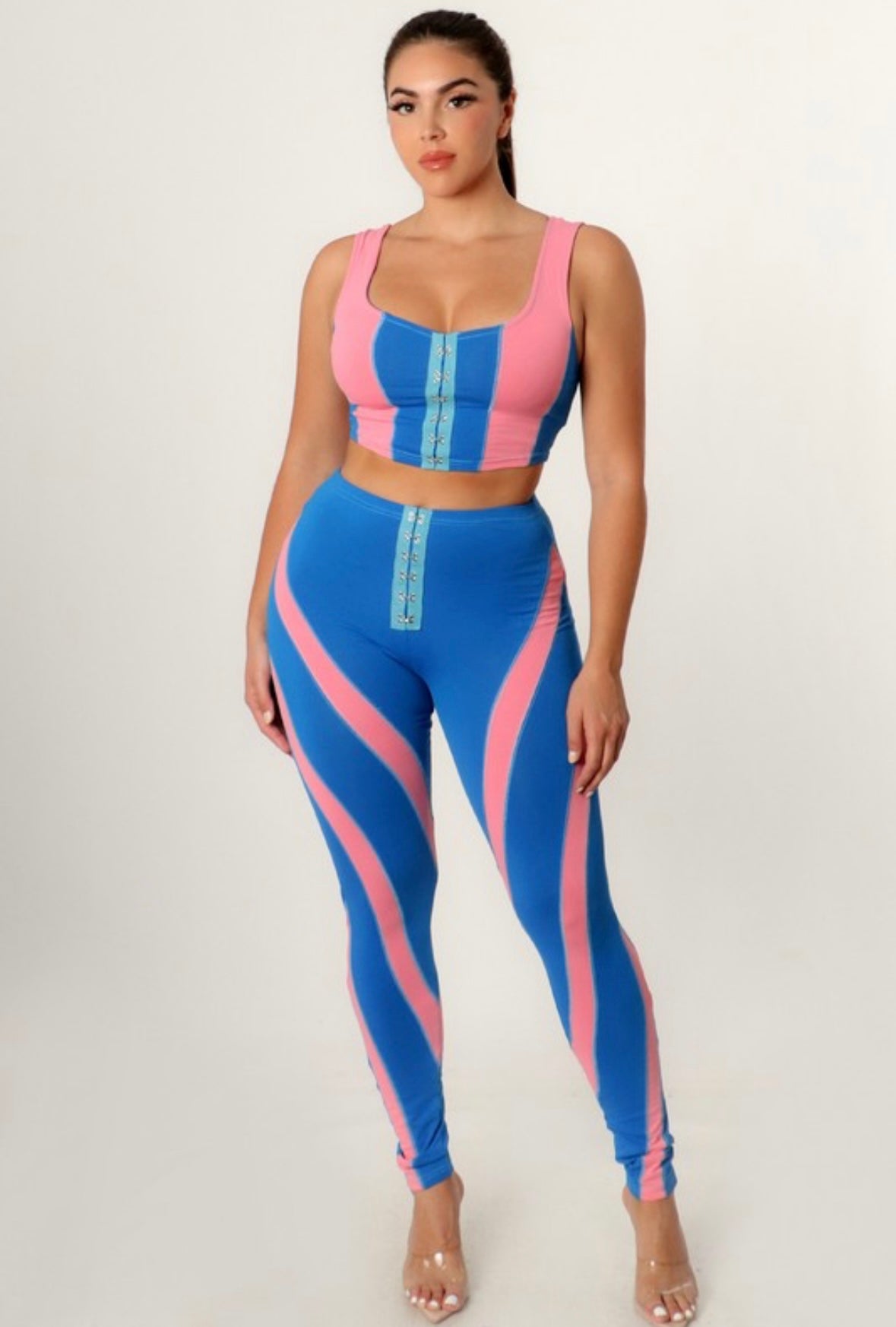 Color blocking legging set