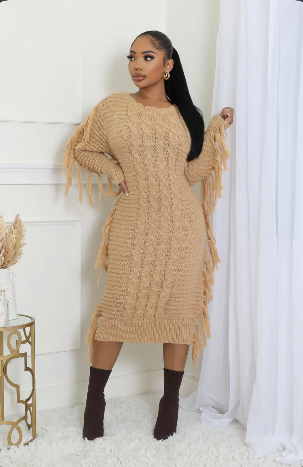 Knitted sweater dress