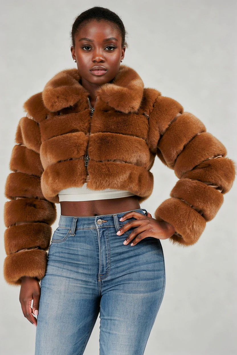Fur crop jacket