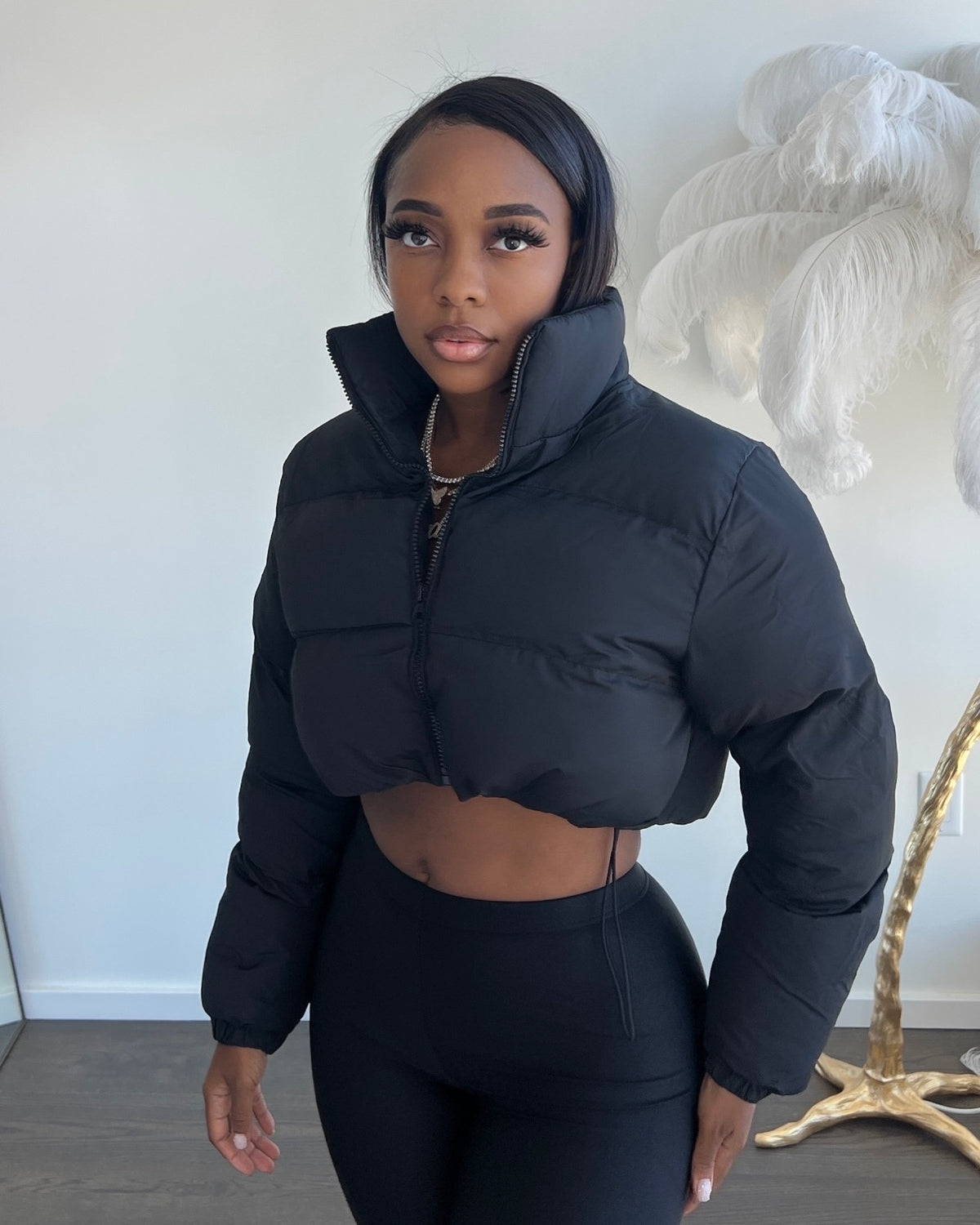 Puffer cropped jacket