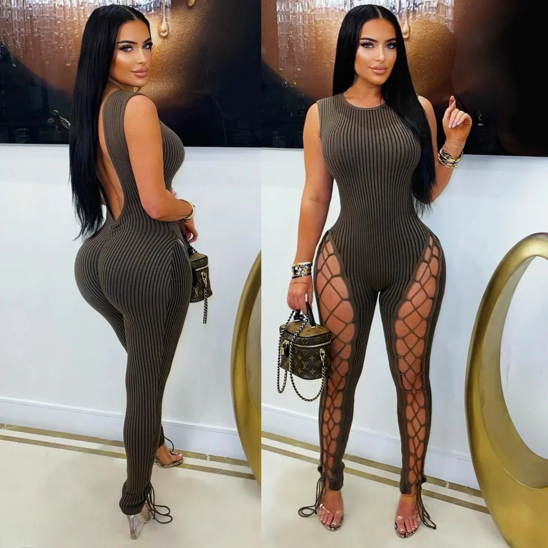 Corset knitted jumpsuit