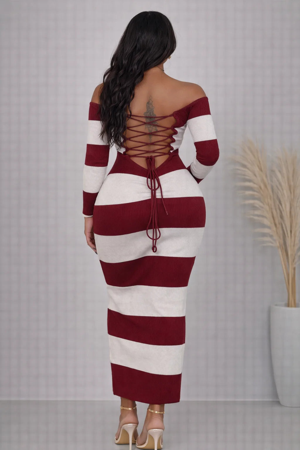 Knitted stripes dress