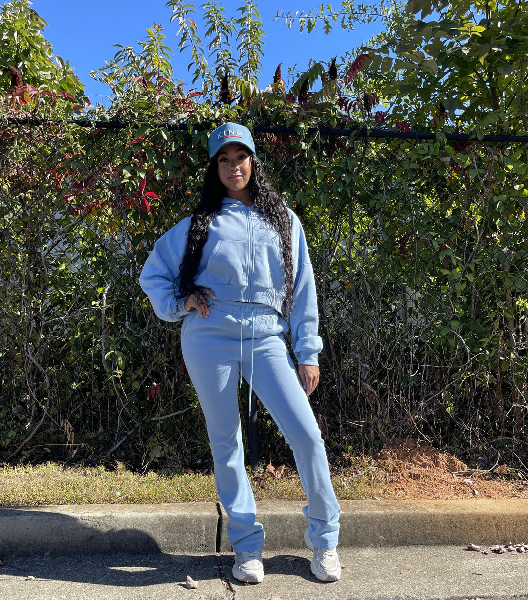 Stacked pants sweat suit