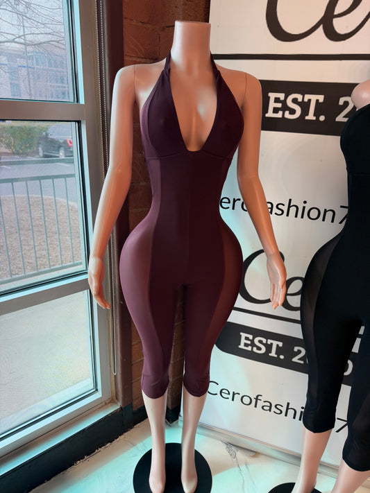 Mesh outline jumpsuit