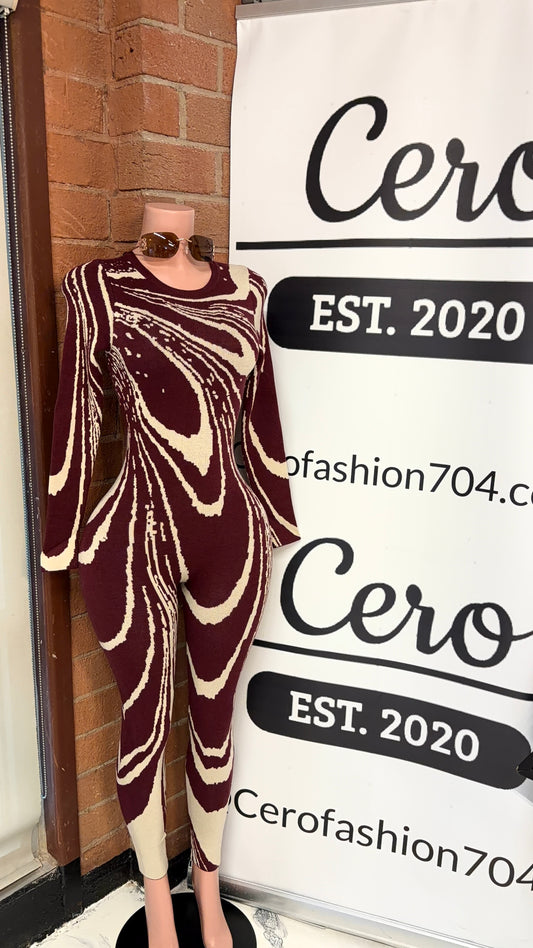 Knitted swirl jumpsuit