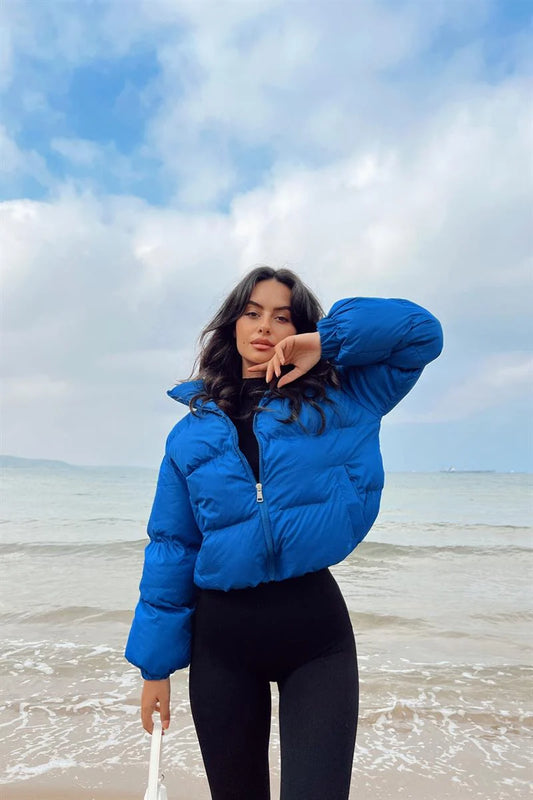 Puffer jacket with pockets