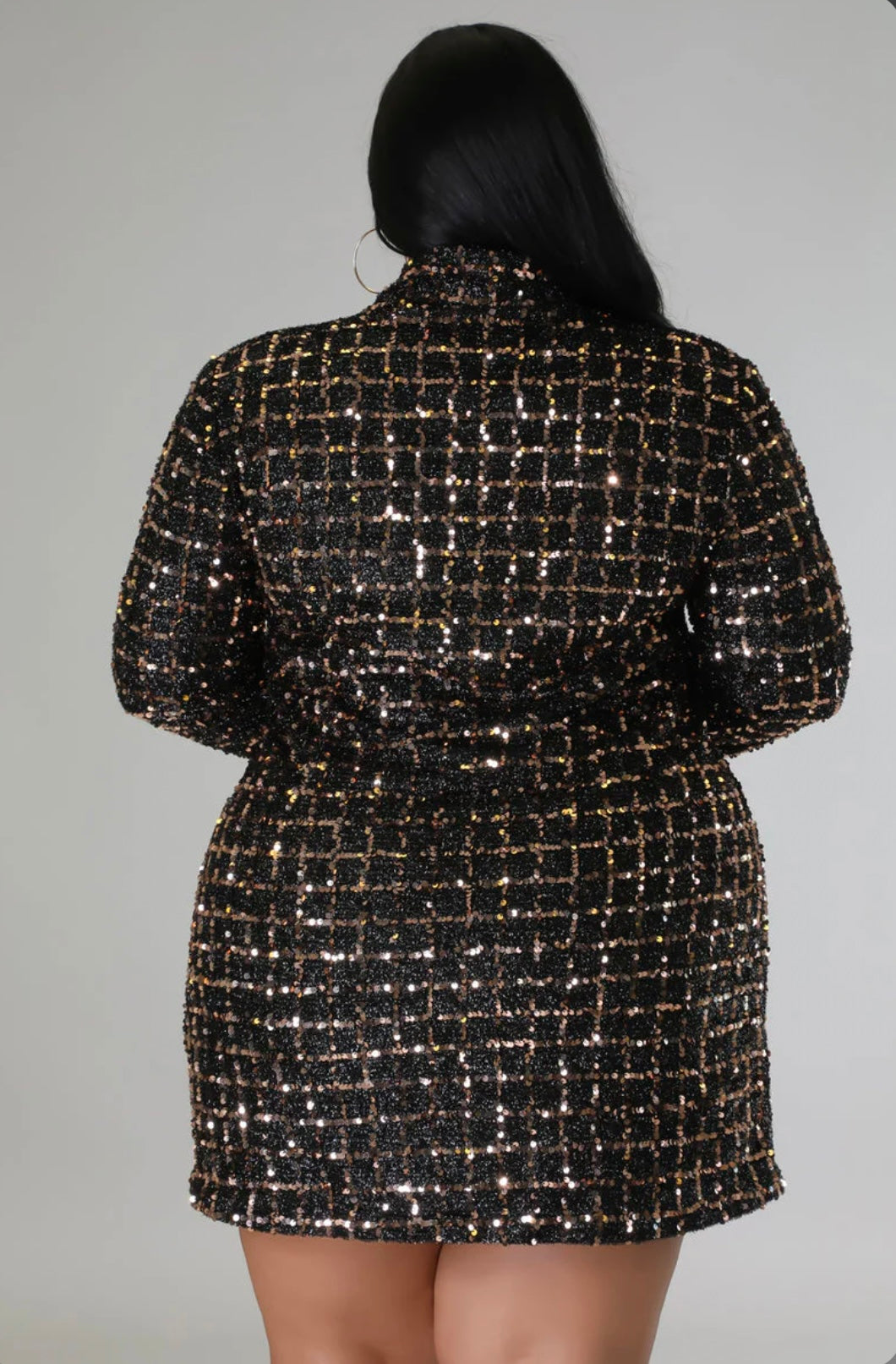 Sequin blazer dress