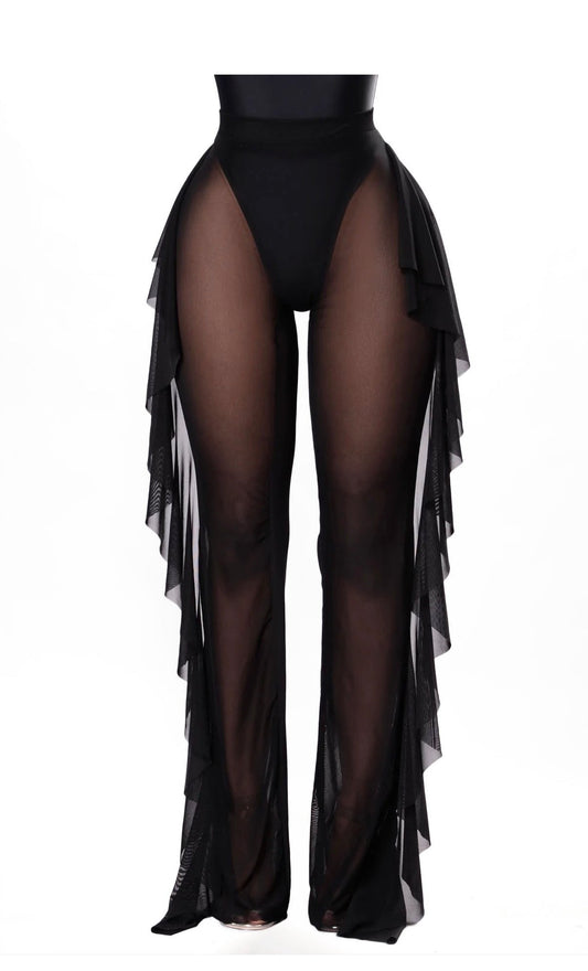 Mesh swimsuit cover up pants