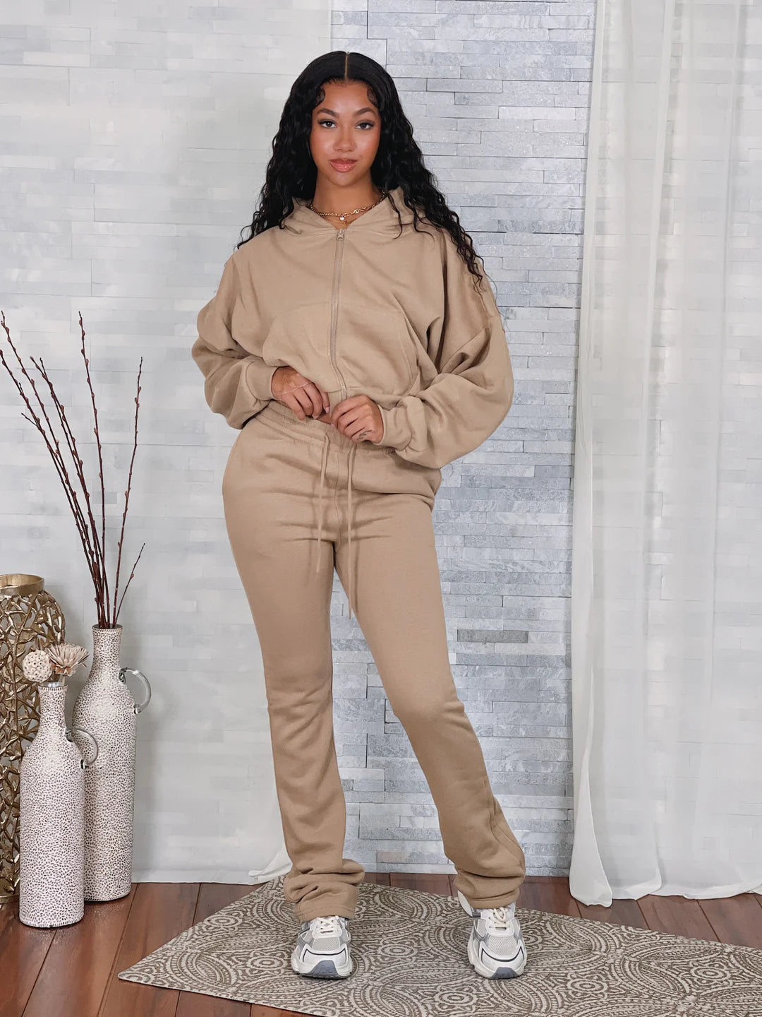 Stacked pants sweat suit